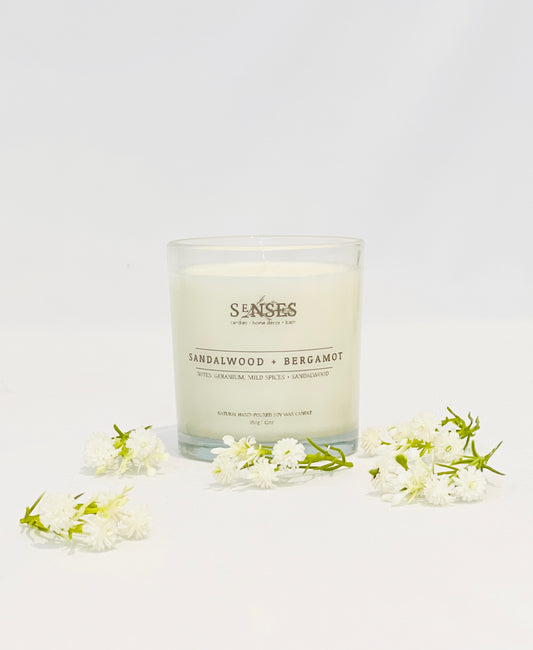Sandalwood & Bergamot Glass Candle