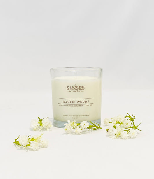Exotic Woods Glass Candle