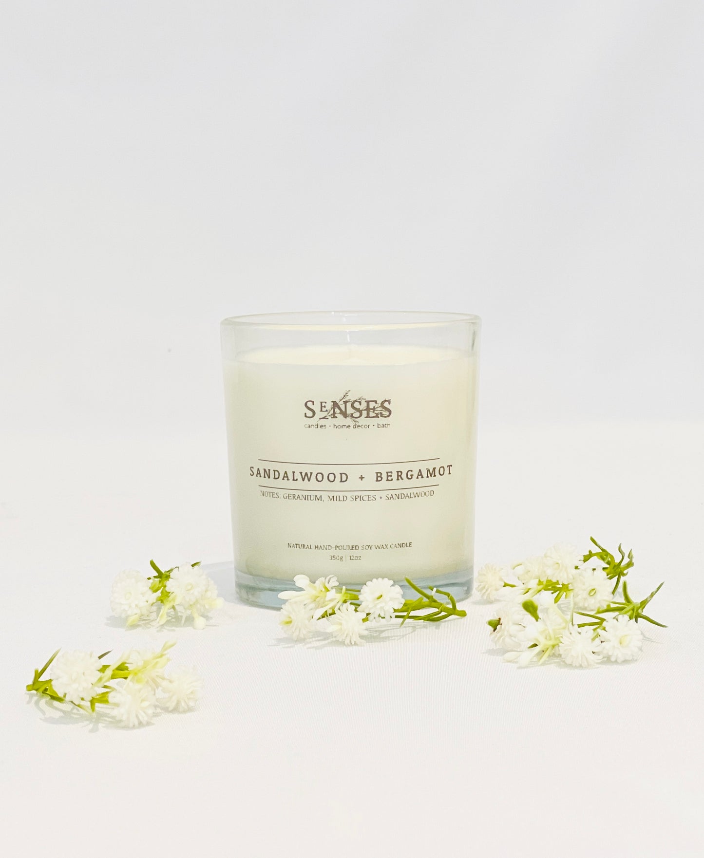 Sandalwood & Bergamot Glass Candle